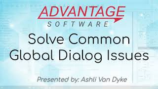 Solve Common Global Dialog Issues [upl. by Weisburgh118]