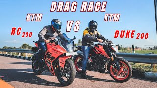 2023 Ktm RC 200 Bs7 Vs Ktm Duke 200 Highway Race  Race till Their Potential [upl. by Telfore]