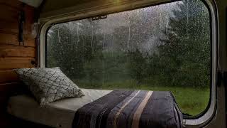 Rain Sounds For Sle eping  Heavy Rain on Camping Car Window for Deep Sleep  Night Thu [upl. by Jocelin192]