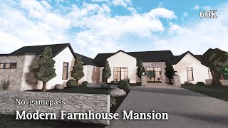 BLOXBURG Modern Farmhouse Mansion  NoGamepass  Speedbuild  Roblox Bloxburg [upl. by Darej987]