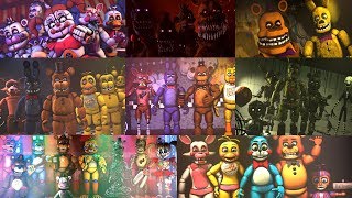 FNAF ALL ANIMATRONICS 2018  FNAF1  FNAF6 Cannoned timeline [upl. by Ferrick849]