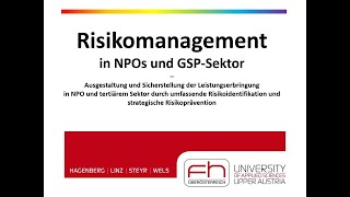 2024 HCMT Risikomanagement in NPO und GSP Sektor [upl. by Medarda]