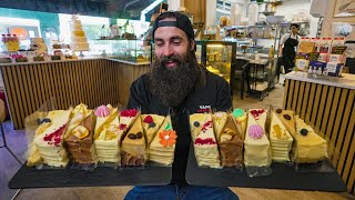 TRYING TO BREAK THE SLICE RECORD AT LONDONS FAMOUS UNLIMITED CAKE SHOP  BeardMeatsFood [upl. by Meagan]