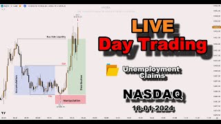 🔴 LIVE DAY TRADING  2 winsJanuary 18 2024  NASDAQ ICT Concepts [upl. by Eseerahs]