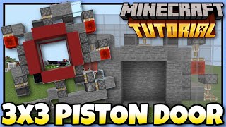 3x3 PISTON DOOR  Minecraft Bedrock Tutorial  MCPEXboxPS4WindowsSwitch [upl. by Atenaz]