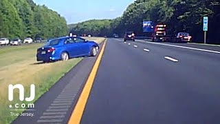 Dashcam captures outofcontrol driver on New Jersey Highway [upl. by Amitak]