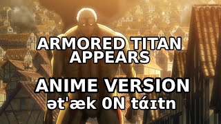 ARMORED TITAN THEME  ARMORED TITAN APPEARS OST ANIME VERSION  ətˈæk 0N tάɪtn ANIME VERSION [upl. by Amalburga]