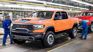 How They Build the Massive Ram 1500 TRX Trucks From Scratch  Production Line [upl. by Eseuqram817]