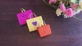 How to Make Paper Bags with Handles  origami paper Bags origami Gift Bagseasy paper bag for kids [upl. by Aleehs]