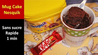 Mug Cake Nesquik en 1 minute  Recette facile et rapide sans œuf et sans sucre ajouté [upl. by Ycniuqed83]