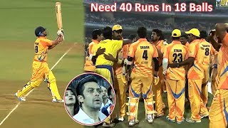 Best Last Ball Finish In CCL Ever  To Win 40 Runs In 3 Overs Chennai Vs Mumbai Fantastic Finish [upl. by Kina]