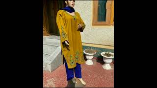 new latest pheran set design winter pheran set design 20242025 velvet and wool pharen set [upl. by Naiviv]