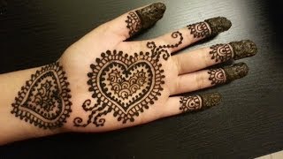 Pretty Heart Henna Design  Easy Hearts Shaped Mehendi Design [upl. by Kan883]