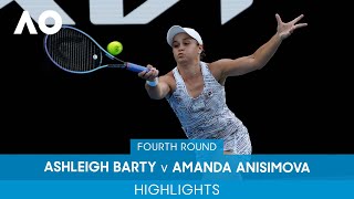 Ashleigh Barty v Amanda Anisimova Highlights 4R  Australian Open 2022 [upl. by Nylg]