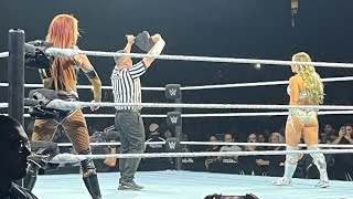 Becky Lynch ChokeSlam To Tiffany Stratton NXT Championship Match  WWE Supershow Saturday Night🇺🇸 [upl. by Gnuy]