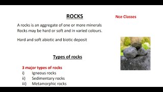 The Rocks Igneous Sedimentary Metamorphic  Physical geography NCE CLASSES [upl. by Rosario]