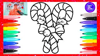 Coloring Candy Canes Coloring Page  Prismacolor Markers [upl. by Attekahs]