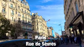 Paris city walks Rue de Sèvres Paris France 4K [upl. by Spillihp]