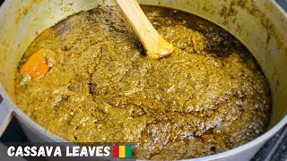 Cassava Leaves Recipe  Recette de Sauce aux Feuilles de Manioc  Hako Bantara 🇬🇳 [upl. by Shirlie719]