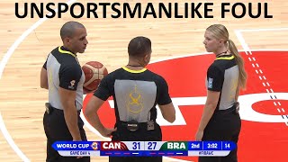 Unsportsmanlike fouls C1C2C3C4 at FIBA World Cup 2023 [upl. by Ardle]