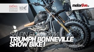 NEW 2015  SALON MILAN EICMA  TRIUMPH BONNEVILLE SHOW BIKE [upl. by Oballa]