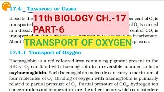 Class 11 BiologyCh17 Part6Transport of oxygenStudy with Farru [upl. by Esiahc458]