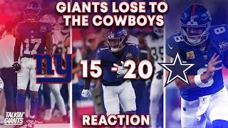 Giants LOSE to Cowboys in Primetime Again Reaction [upl. by Navi324]