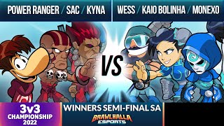 Power Ranger Sac amp Kyna vs Wess Kaio Bolinha amp Monexo  Winners SemiFinal  3v3 Championship SA [upl. by Jezabelle]