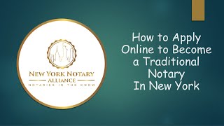 How to Apply Online to become a Traditional Notary [upl. by Carbo]