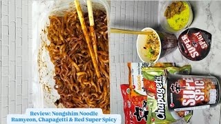 Nongshim Noodle Ramyeon Gourmet Spicy Chapagetti Red Super Spicy amp Ansung Mild Soy [upl. by Angell]