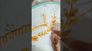 buttonhole stitch design shortsvideo beautifulhandembroideryflowerdesign [upl. by Aidnic]