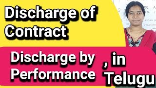 Discharge of contract discharge by performance in Telugu by advocate sowjanya [upl. by Novyat416]