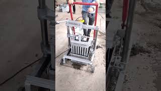 small manual movable concrete Brick laying Machine Cement construction Block Equipment construction [upl. by Adela]