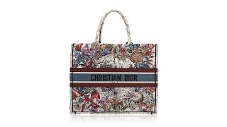 Christian Dior Canvas Embroidered Zodiac Large Book Tote Latte Multicolor [upl. by Rochester210]