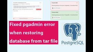 Fixed PostgreSQL databse import  Restore Issue  pgadmin error when restoring database postgresql [upl. by Meerek]