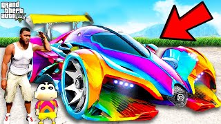 Franklin UPGRADING and TRANSFORMING Super GOD CAR in GTA 5  SHINCHAN and CHOP [upl. by Ariew]