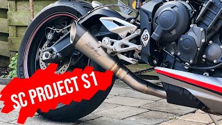 Street Triple RS  SC Project S1 with baffle  Sound [upl. by Calvo]