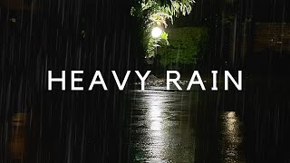 HEAVY RAIN at NIGHT DARK Screen Heavy Rain Sounds at Night for Sleep  Sound of Rain on Roof 10hrs [upl. by Ozner]