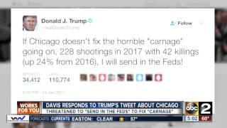 Baltimore Police Commissioner responds to Trumps tweet about Chicago [upl. by Winton710]