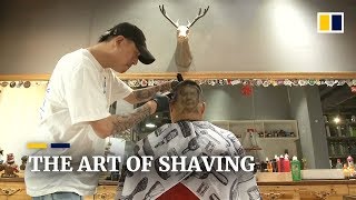 From Chairman Mao to David Beckham Chinese barber turns heads with shaving art [upl. by Yemerej]