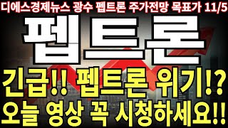 펩트론 주가전망 긴급 펩트론 위기 오늘 영상 꼭 시청하세요 feat 디에스경제뉴스 광수 목표가 [upl. by Nurav]