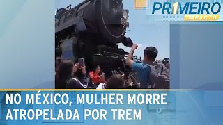 Mulher morre após ser atropelada por trem enquanto tentava “selfie”  Primeiro Impacto 060624 [upl. by Tijnar58]