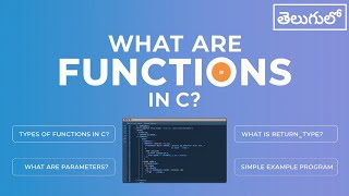 Functions in C Language Explained in Telugu  Return Type Parameters amp Program  College Coders [upl. by Lillith]