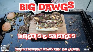 BIG DAWGS BESSEMER BURGERS AND SAUSAGE ON THE HALO GRIDDLE BIGDAWGSBESSEMER [upl. by Poppy]