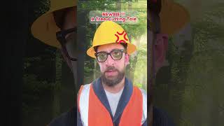 Newbie and chainsaw fails fail construction workers constructionfail workerfails adamrose [upl. by Eneri]