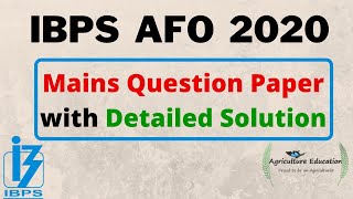 IBPS AFO 2020 Mains Question paper with a detailed solution IBPS AFO 2020 mains Answer key [upl. by Meneau462]