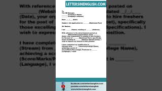 Job Application Letter for Fresher in Bank [upl. by Ahsie555]