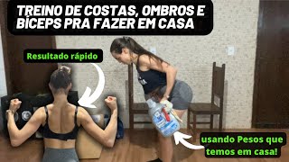 Super treino de costas bíceps e ombros pra fazer junto em casa [upl. by Irbua]