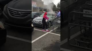 Grocery employee SMASHES smoke filled car 😱 [upl. by Sophronia]