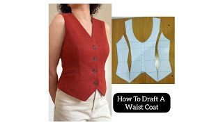 HOW TO DRAFT A WAISTCOAT  WAISTCOAT CUTTING  VEST CUTTING [upl. by Areikahs]